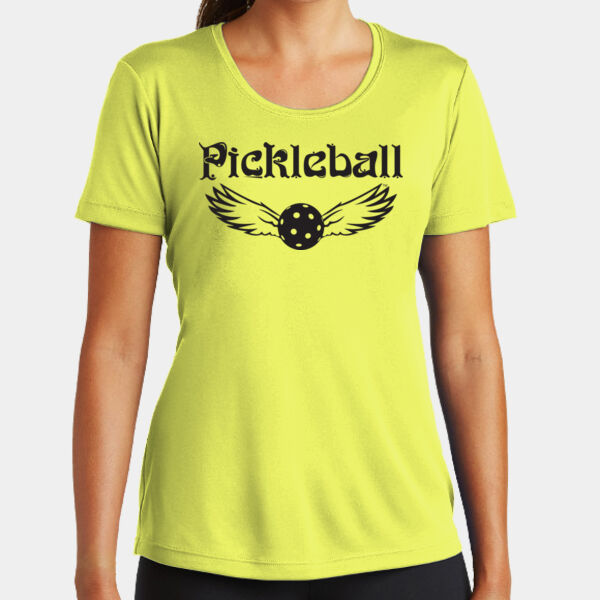 Rockford Pickleball Winged Design Ladies Performance Tee Thumbnail